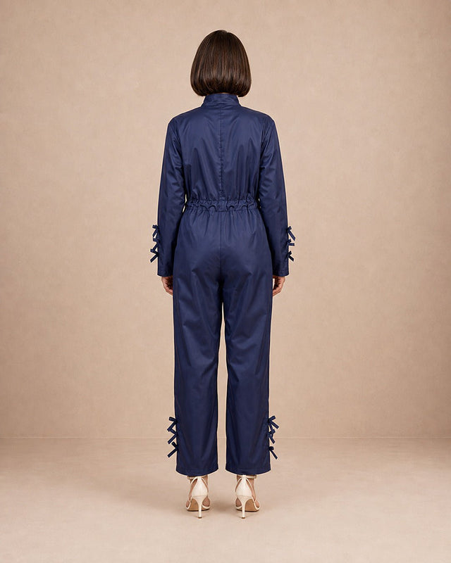 Ribbon Detail Modest Swim Jumpsuit - Swimsuit - Mizyana