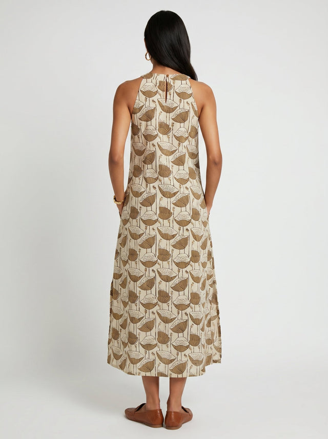 Rue Beige Cotton Dress - Dress - Mizyana