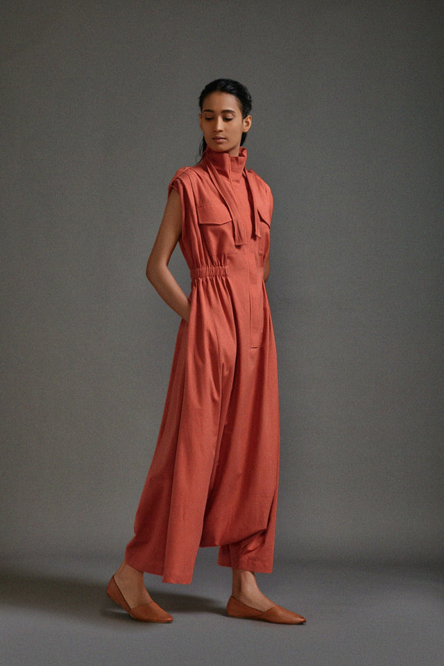 Rust Safari Sphara Jumpsuit - Jumpsuit - Mizyana