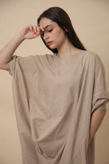 Sand Rib Mul Cowl Tunic Co-Ord Set (2 PCS) - Co-ord Set - Mizyana
