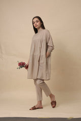 Sand Rib Mul Vena Co-Ord Set (2 PCS) - Co-ord Set - Mizyana