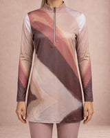 Sandy Waves Long Sleeve Swimming Rash Guard Top - Rash Guard - Mizyana