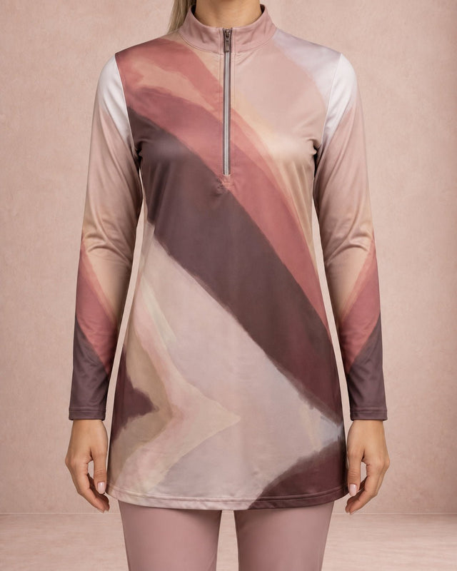 Sandy Waves Long Sleeve Swimming Rash Guard Top - Rash Guard - Mizyana