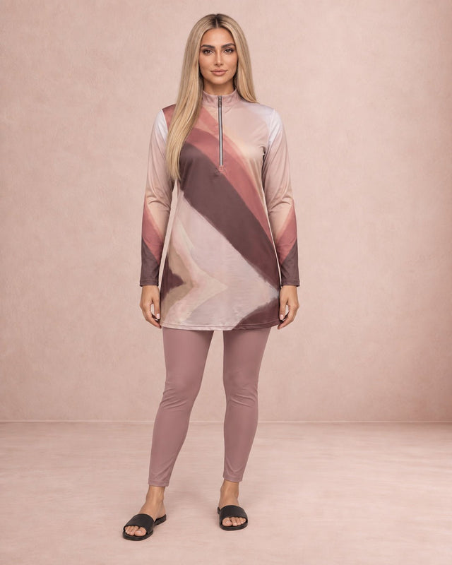 Sandy Waves Long Sleeve Swimming Rash Guard Top - Rash Guard - Mizyana