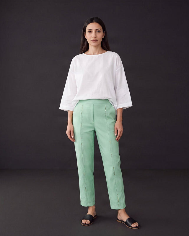 Seaglass Linen Straight Pants - Trousers - Mizyana