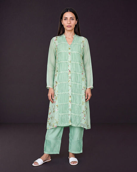 Seaglass Smocked Cotton Tunic - Tunic - Mizyana