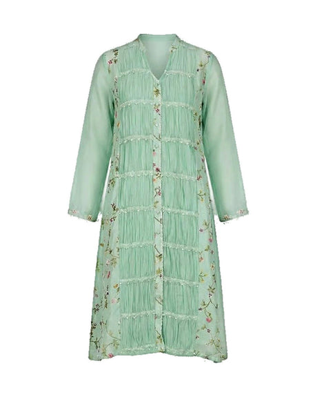 Seaglass Smocked Cotton Tunic - Tunic - Mizyana