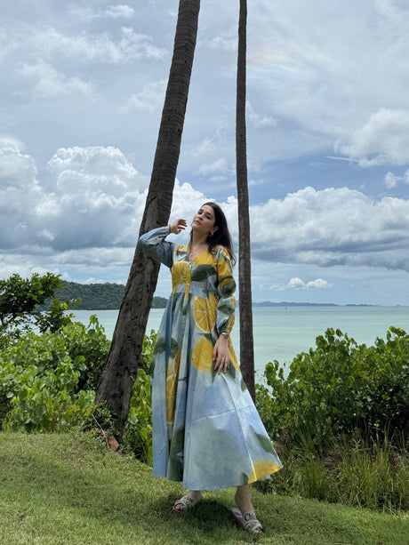 Selene Dress in Limoncello Print - Dress - Mizyana