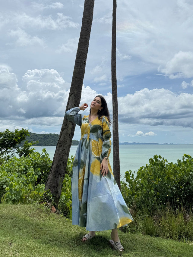 Selene Dress in Limoncello Print - Dress - Mizyana