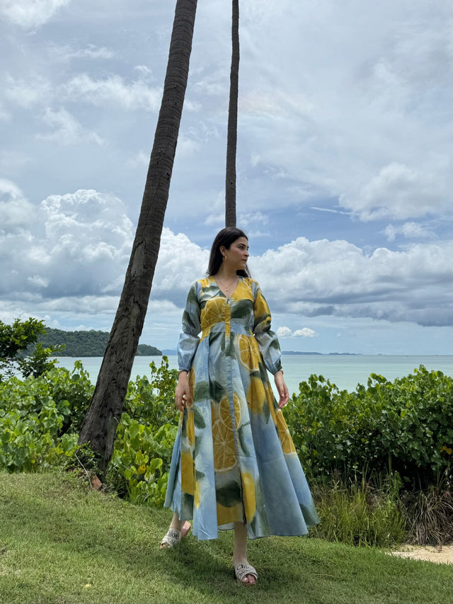 Selene Dress in Limoncello Print - Dress - Mizyana