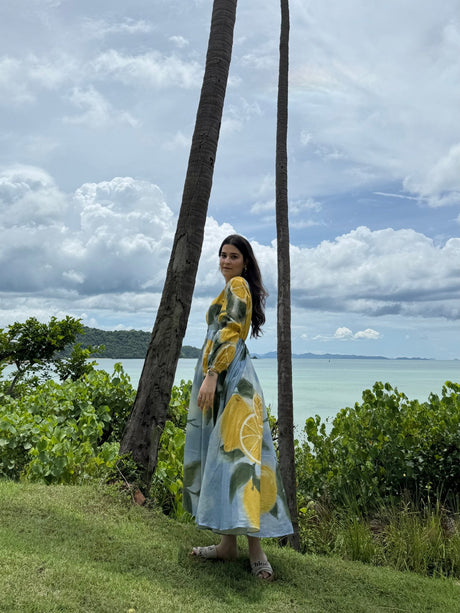 Selene Dress in Limoncello Print - Dress - Mizyana