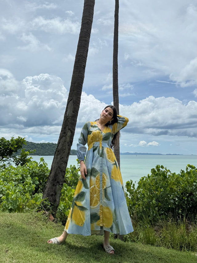 Selene Dress in Limoncello Print - Dress - Mizyana