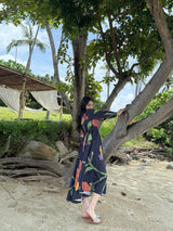 Selene Dress in Sorrento Bloom Print (Endless Blue) - Dress - Mizyana