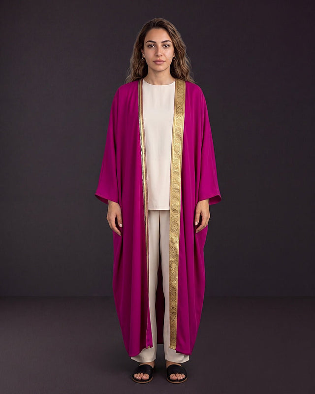 Serene Satin Braid Abaya - Abaya - Mizyana