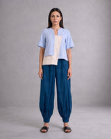 Shelly Panelled Handloom Cotton Top and Cuffed Pants Two-Piece Set - Two-Piece Set - Mizyana
