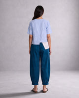 Shelly Panelled Handloom Cotton Top and Cuffed Pants Two-Piece Set - Two-Piece Set - Mizyana