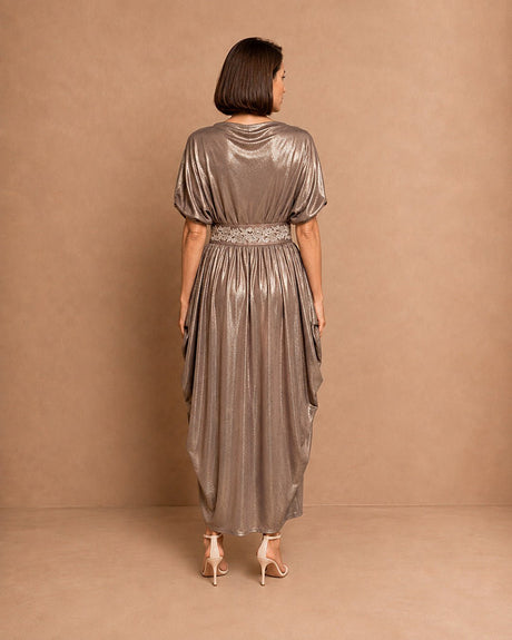 Shimmery Embellished Belt Kaftan - Kaftan - Mizyana
