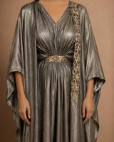Shimmery Embellished Neck & Side Kaftan - Kaftan - Mizyana