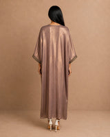 Shimmery Embroidered Neck Kaftan - Kaftan - Mizyana