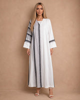 Side Striped Crepe Jalabiya - Jalabiya - Mizyana