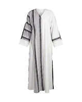 Side Striped Crepe Jalabiya - Jalabiya - Mizyana