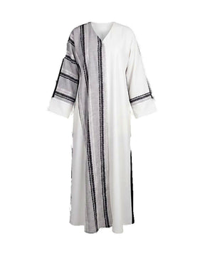 Side Striped Crepe Jalabiya - Jalabiya - Mizyana