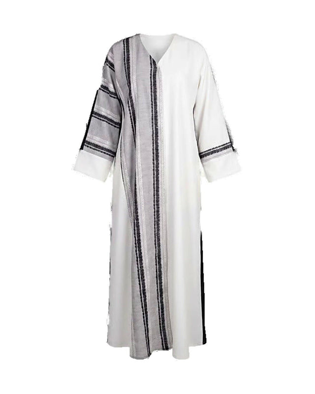 Side Striped Crepe Jalabiya - Jalabiya - Mizyana