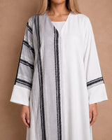 Side Striped Crepe Jalabiya - Jalabiya - Mizyana