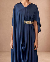 Silk Sidebelt Drape Kaftan - Kaftan - Mizyana