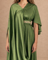 Silky Sidefit Asymmetrical Kaftan - Kaftan - Mizyana