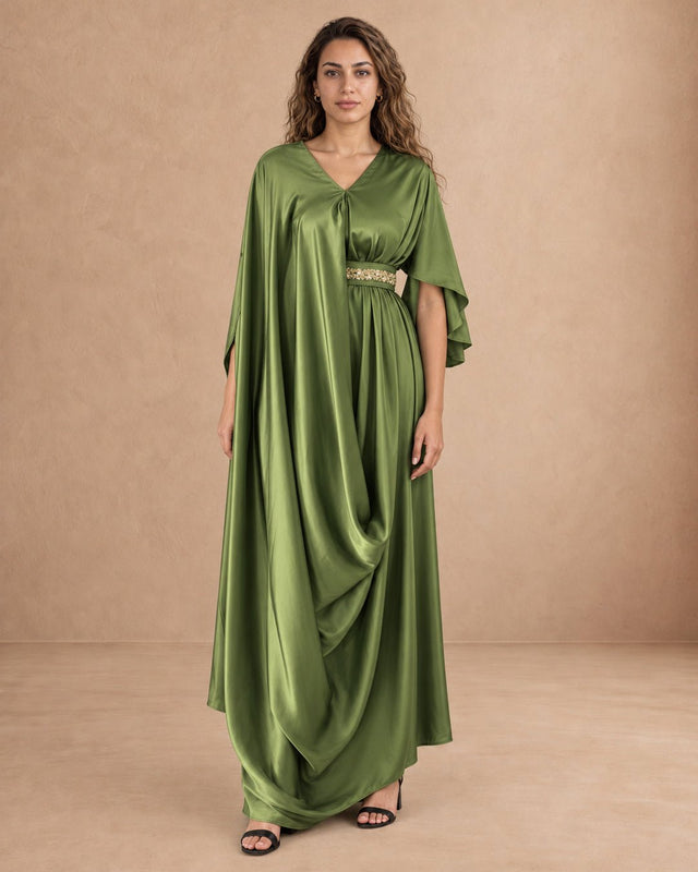 Silky Sidefit Asymmetrical Kaftan - Kaftan - Mizyana
