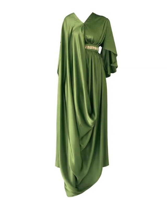 Silky Sidefit Asymmetrical Kaftan - Kaftan - Mizyana