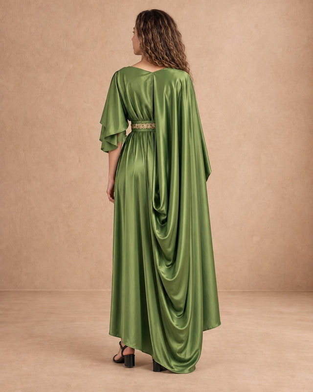 Silky Sidefit Asymmetrical Kaftan - Kaftan - Mizyana