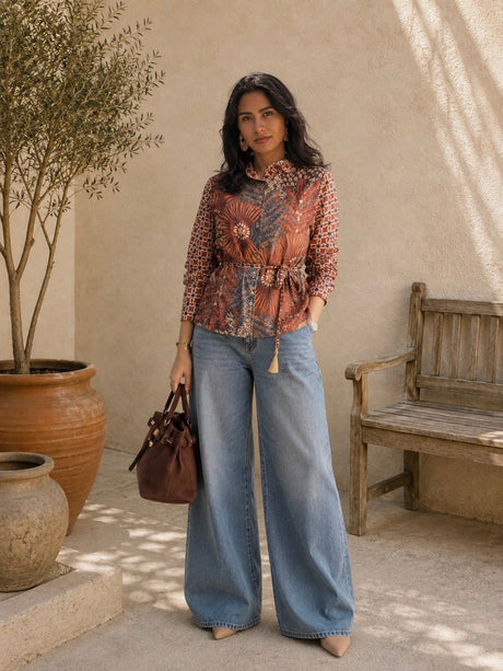 Soléa Mosaic linen blouse - Blouse - Mizyana