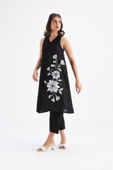 Sora Black kurta set - Two-Piece Set - Mizyana