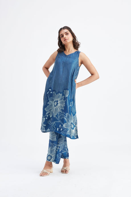 Sora Indigo kurta set - Two-Piece Set - Mizyana