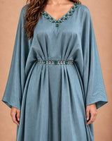 Stone Embellished Crepe Jalabiya - Jalabiya - Mizyana