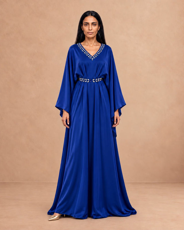 Stone Embellished Crepe Jalabiya - Jalabiya - Mizyana
