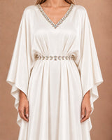 Stone Embellished Crepe Jalabiya - Jalabiya - Mizyana