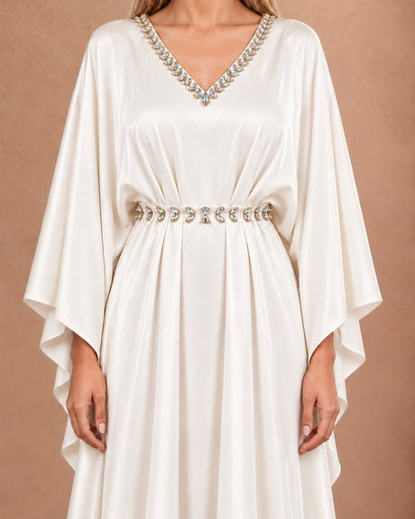 Stone Embellished Crepe Jalabiya - Jalabiya - Mizyana