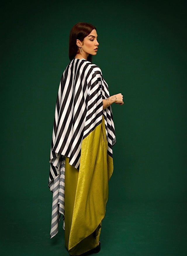 Stria Pleat dress Cape set - Two-Piece Set - Mizyana
