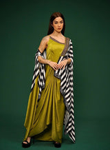Stria Pleat dress Cape set - Two-Piece Set - Mizyana