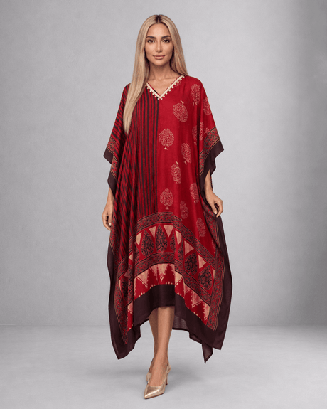 Striped Geometric Print Kaftan - Kaftan - Mizyana