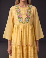 Sunpetal Floral Beaded Silk Blend Dress - Dress - Mizyana