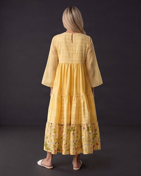 Sunpetal Floral Beaded Silk Blend Dress - Dress - Mizyana