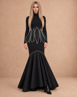Suro Black Mermaid Stretch Viscose Skirt - Skirt - Mizyana