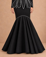 Suro Black Mermaid Stretch Viscose Skirt - Skirt - Mizyana