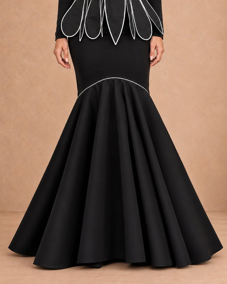 Suro Black Mermaid Stretch Viscose Skirt - Skirt - Mizyana