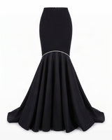 Suro Black Mermaid Stretch Viscose Skirt - Skirt - Mizyana