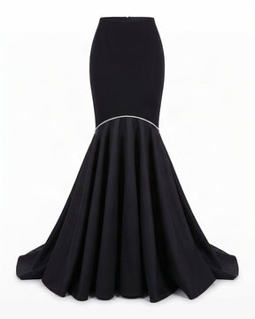 Suro Black Mermaid Stretch Viscose Skirt - Skirt - Mizyana